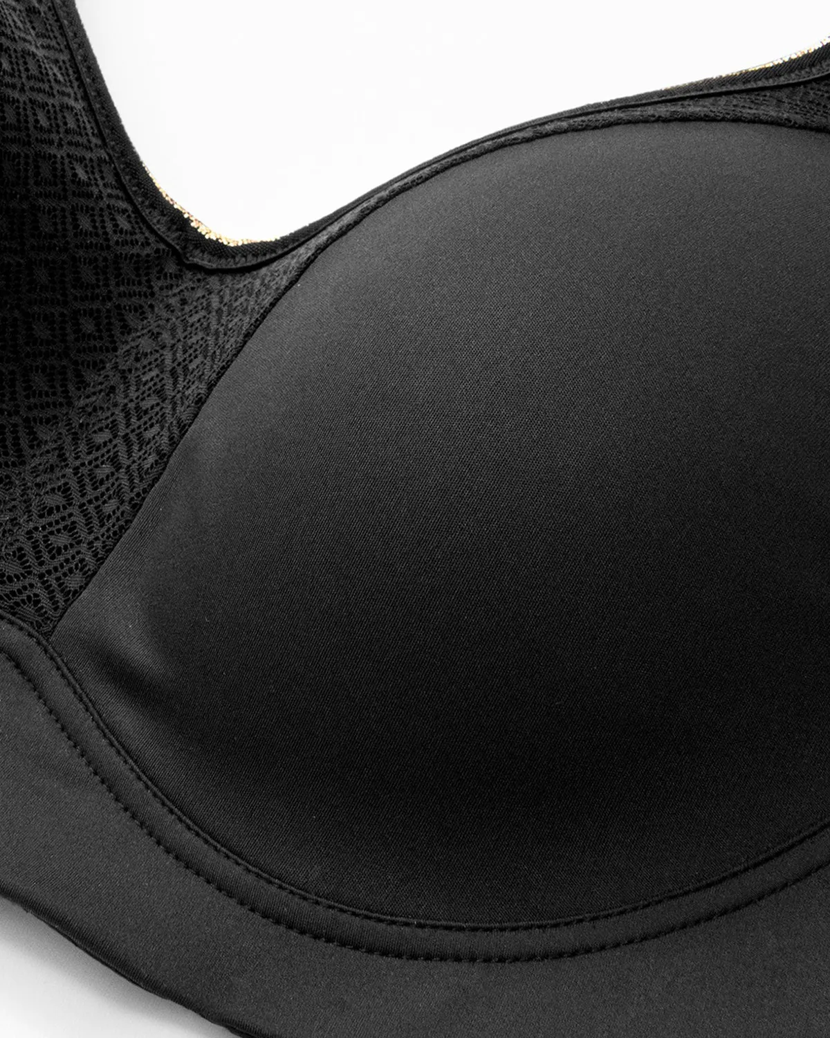 Sujetador deportivo con aros de cobertura total de alto impacto-Negro