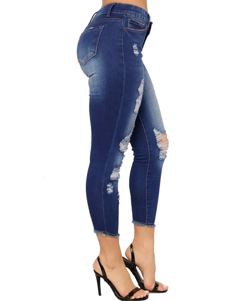 Women's Ripped Denim Pants