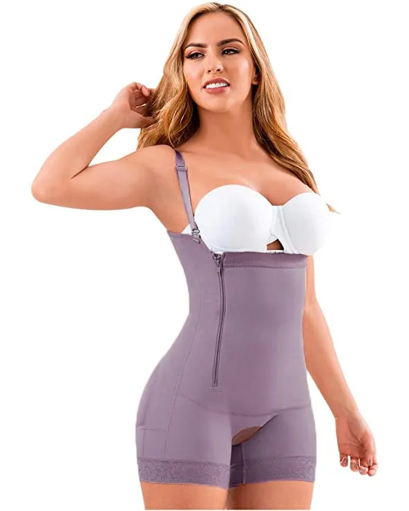 Fajas para mujer cremallera lateral control de barriga levantamiento de cadera encaje ajustable correa para el hombro body levantador de glúteos