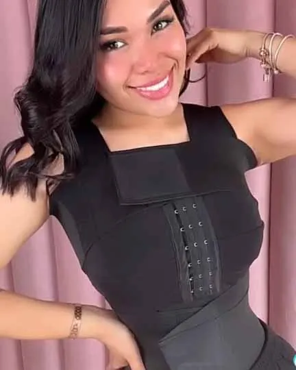 Sujetador sin mangas para mujer con tops con cinturón