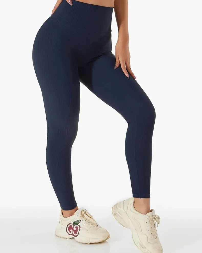 Pantalones de melocotón abdominales de cintura alta con elevación de cadera Pantalones de yoga elásticos