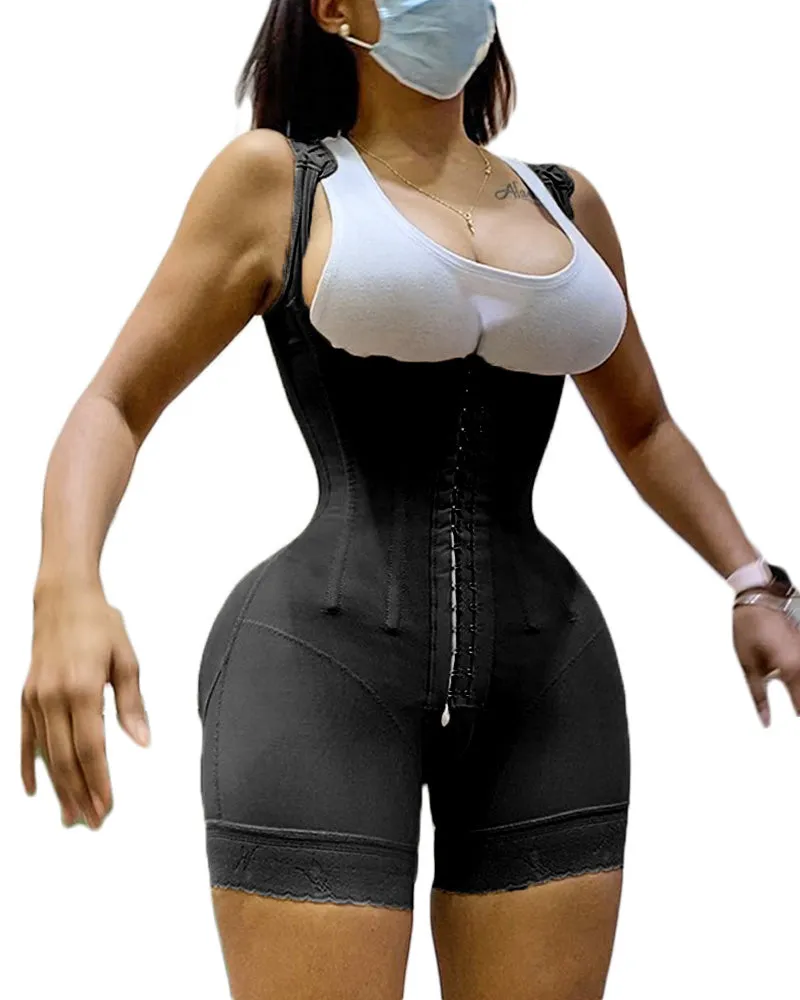 Fajas para mujer cierre de ojo y gancho control de barriga entrepierna ajustable busto abierto body