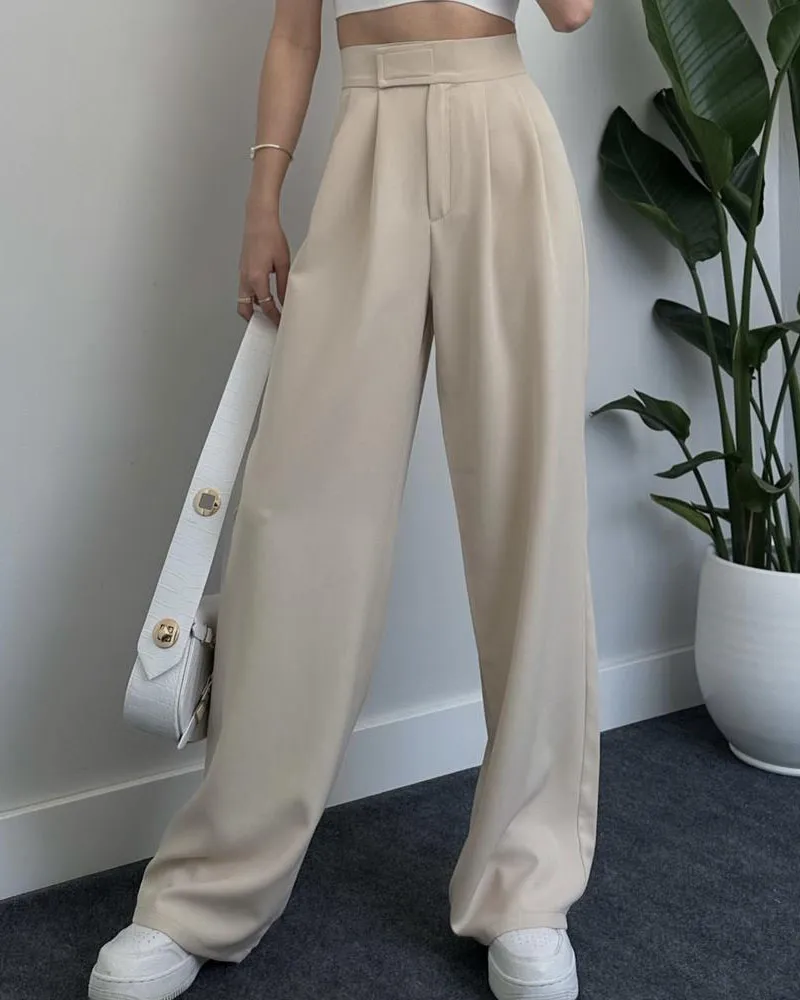 Wide Leg Pants With Velcro Belt (Pre-Sale)