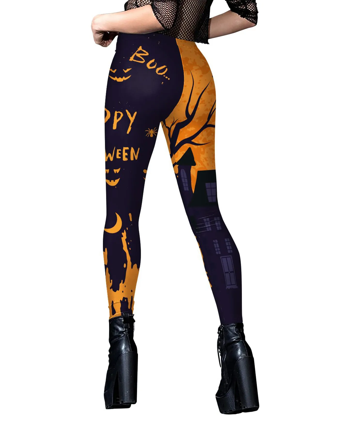 Halloween 3d Print Sport Hip Lift Tight-Fitting Long Pants