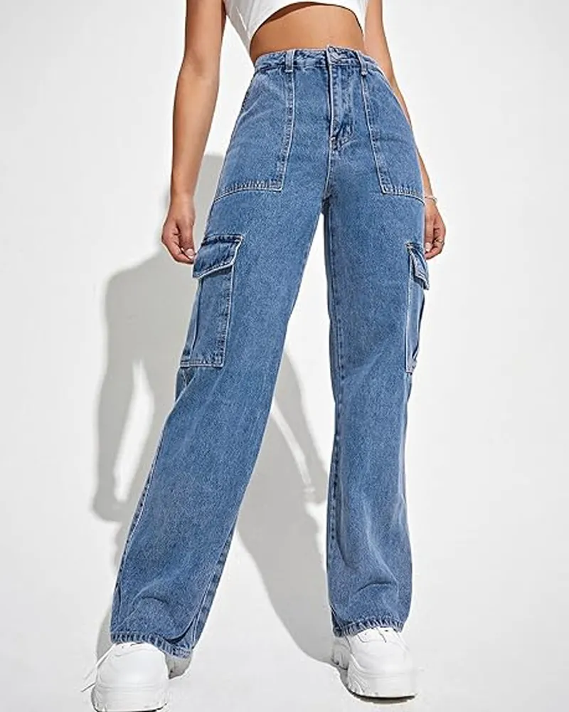 Cargo Style Jeans With Large Pockets (Pre-Sale)
