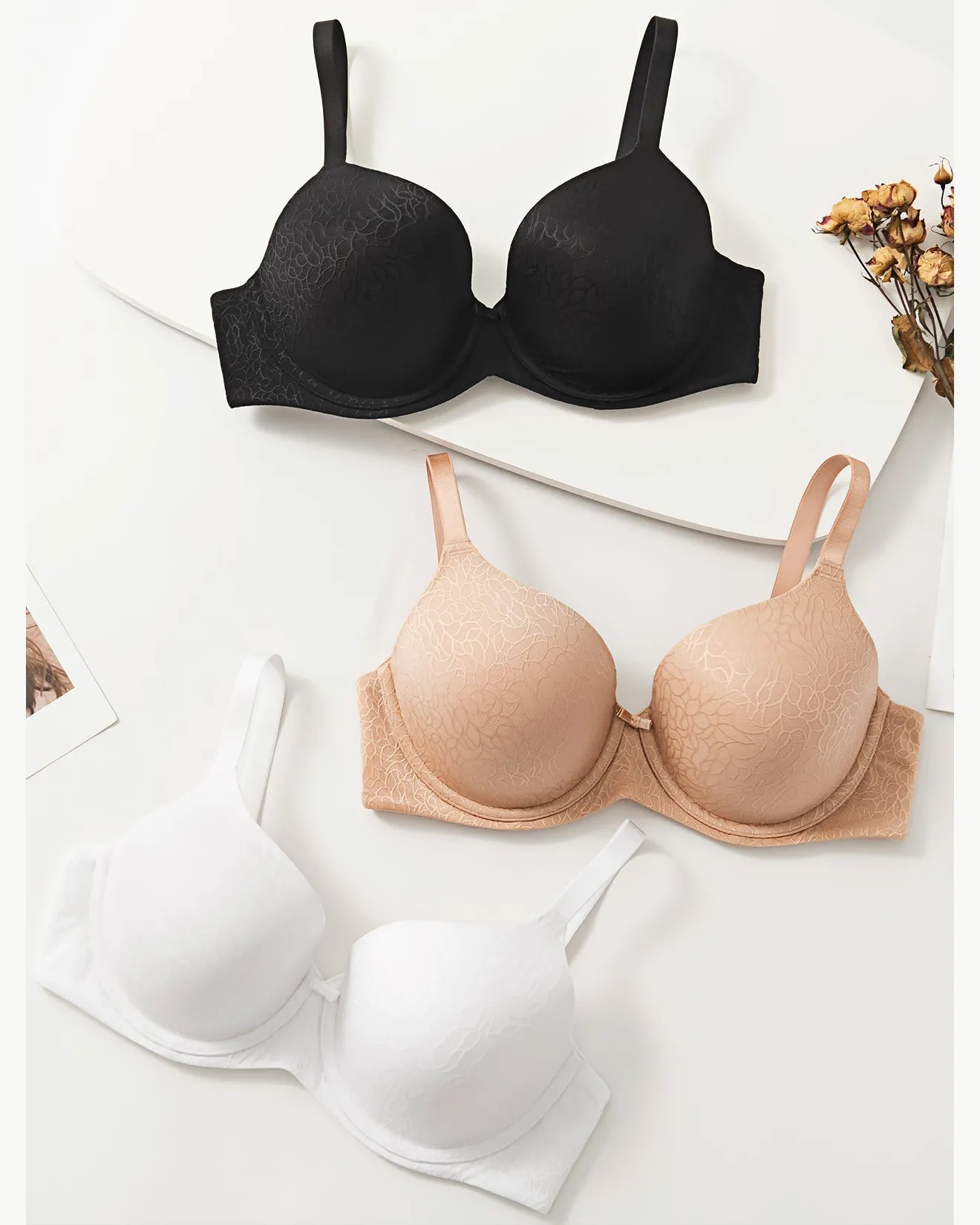 Sujetador de talla grande con aros de cobertura total sin costuras