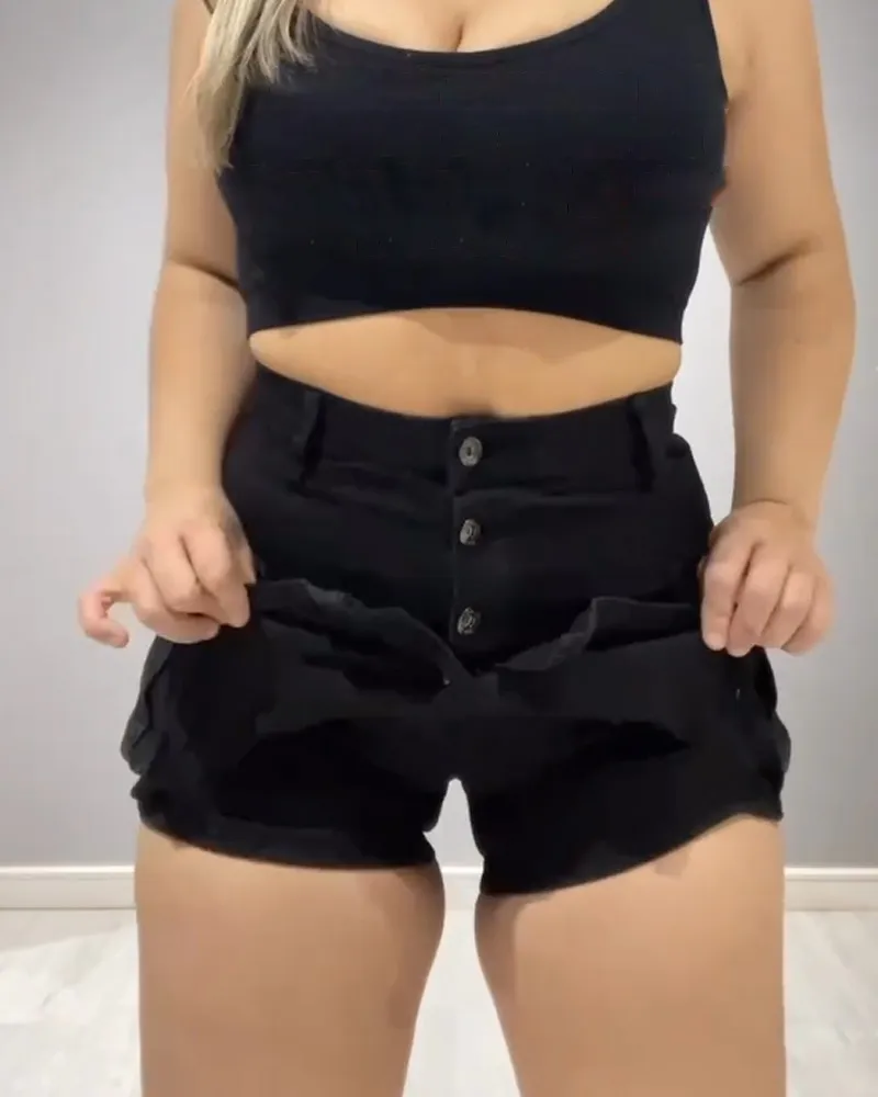 Breasted Denim Short Skirt (Pre-Sale)