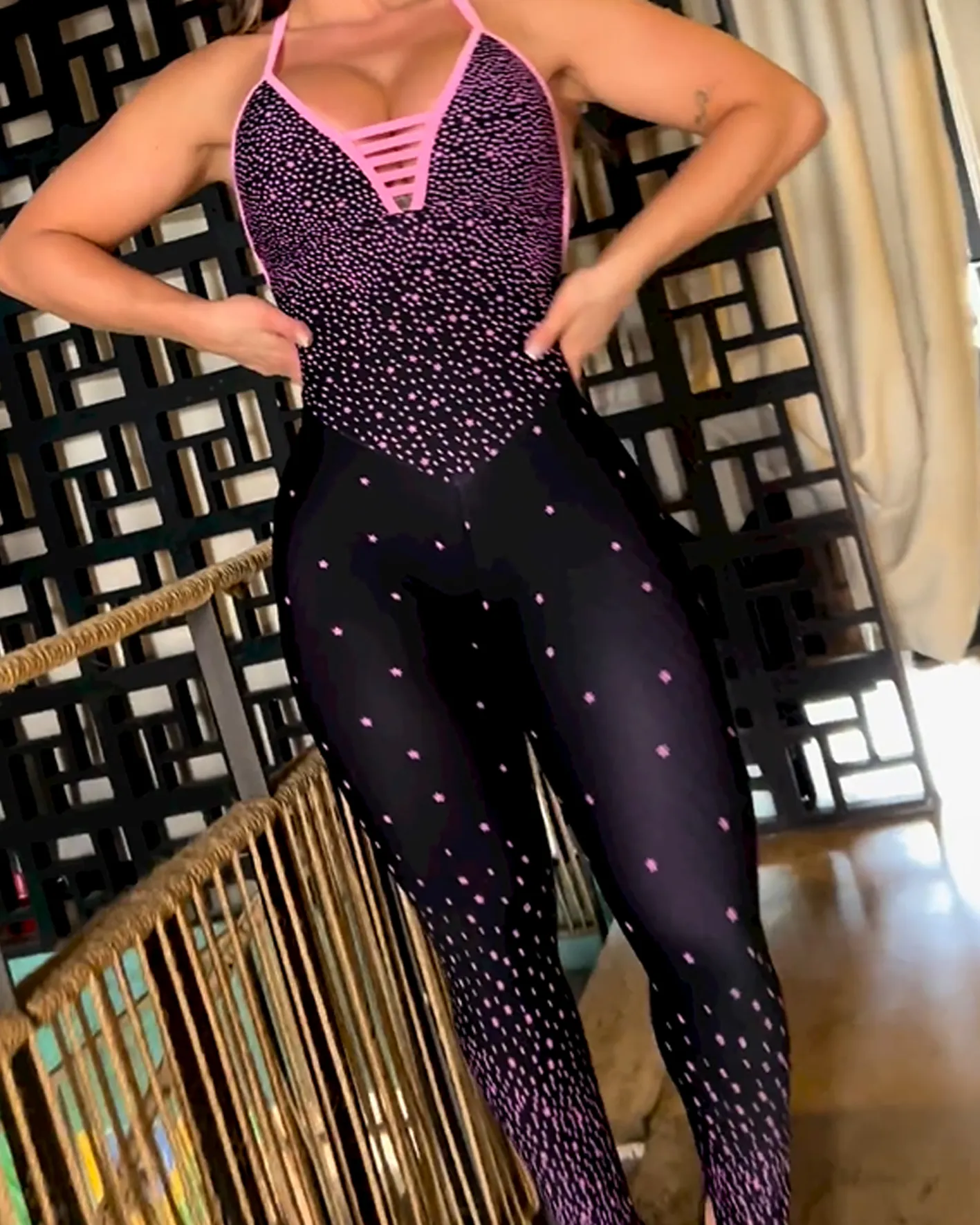 Pink star yoga onesie（Pre-Sale）
