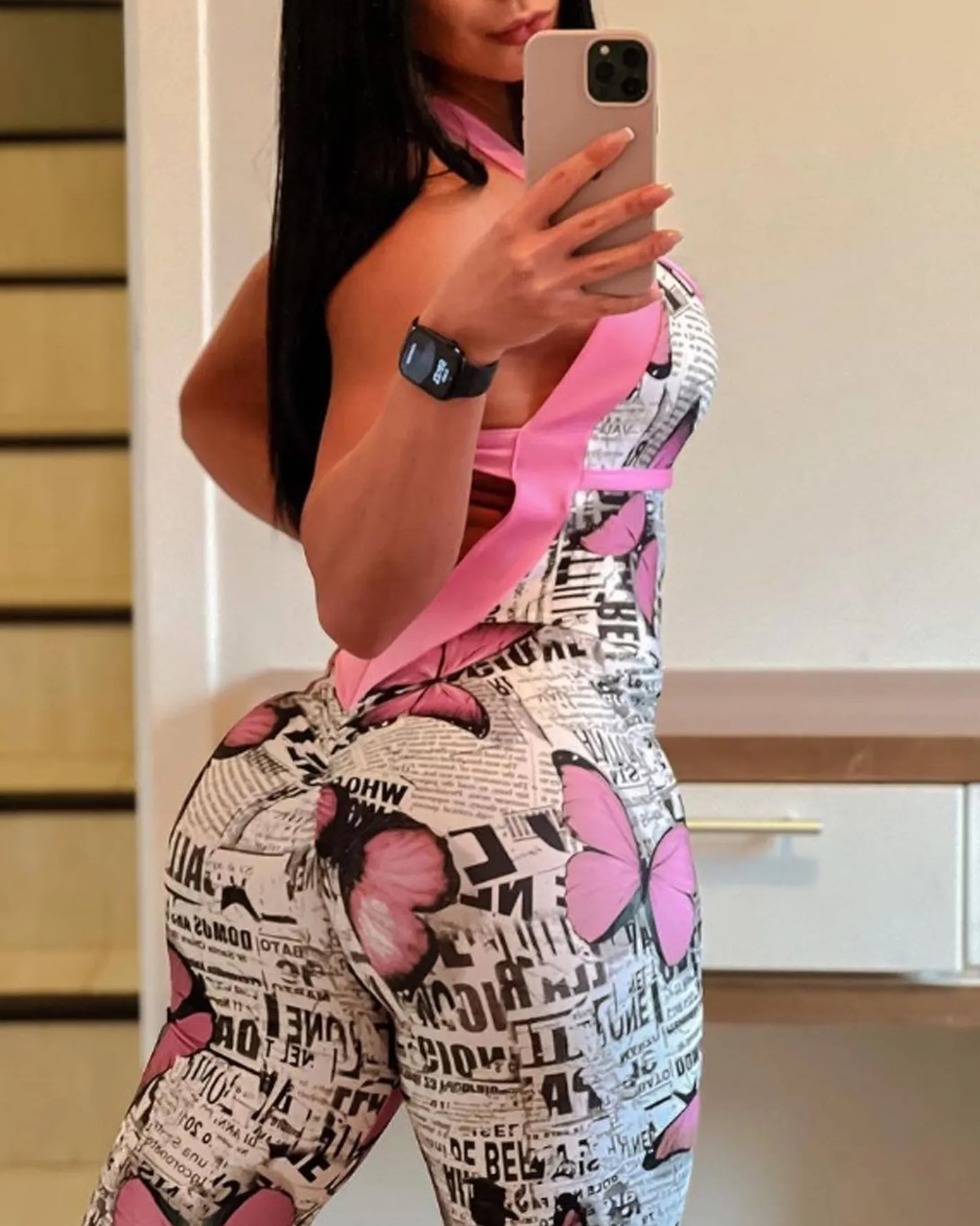 Butterfly Printed Yoga Jumpsuit（Pre-Sale）