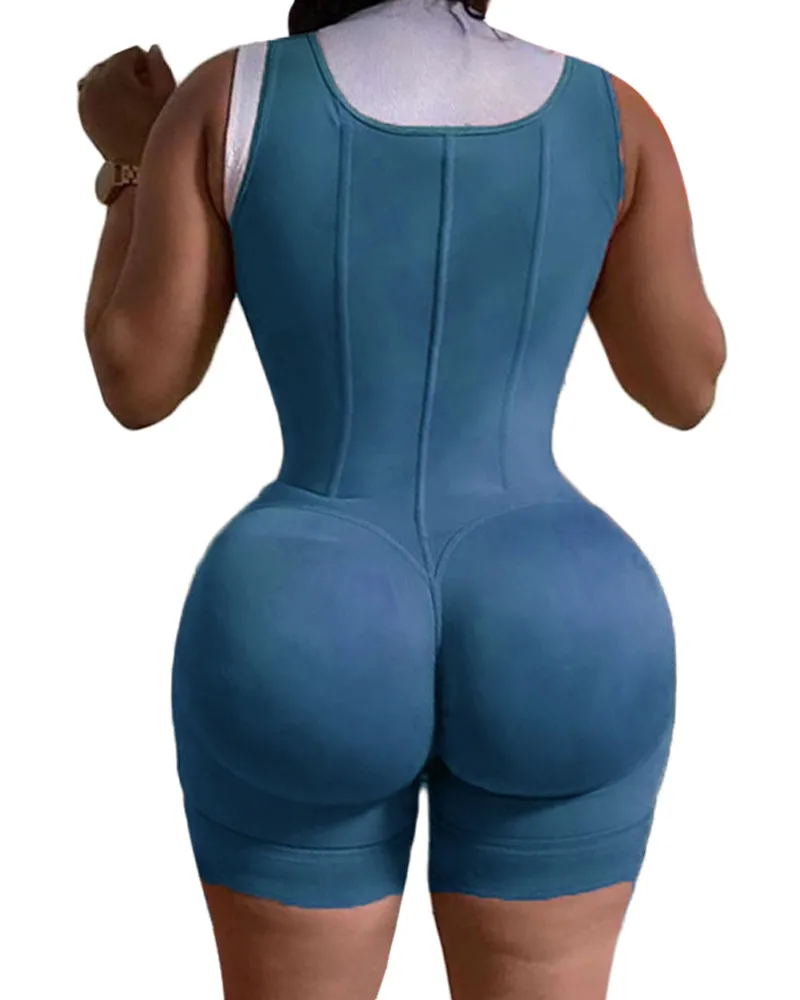 Fajas para mujer cierre de ojo y gancho control de barriga entrepierna ajustable busto abierto body