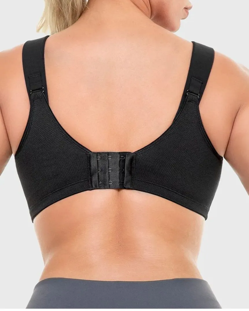 Sujetadores deportivos de entrenamiento con aros de cobertura completa-Negro