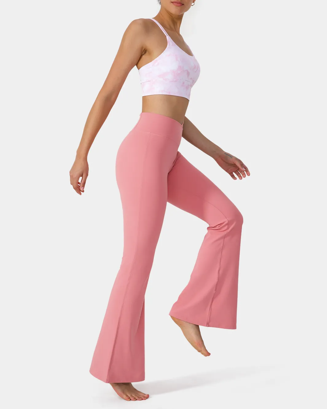 Crossover High Waisted Back Pocket Super Flare Leggings