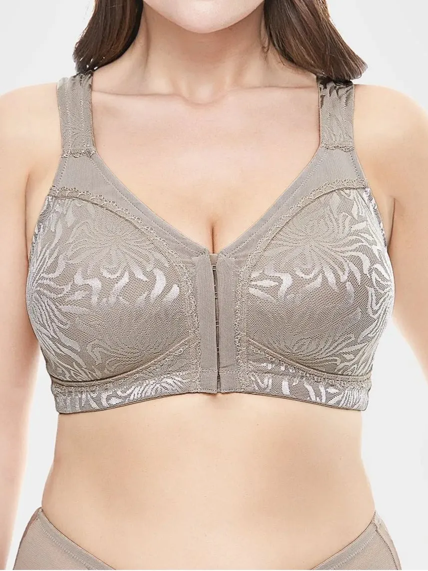 Sujetador minimizador de cierre frontal sin aros sin relleno de talla grande