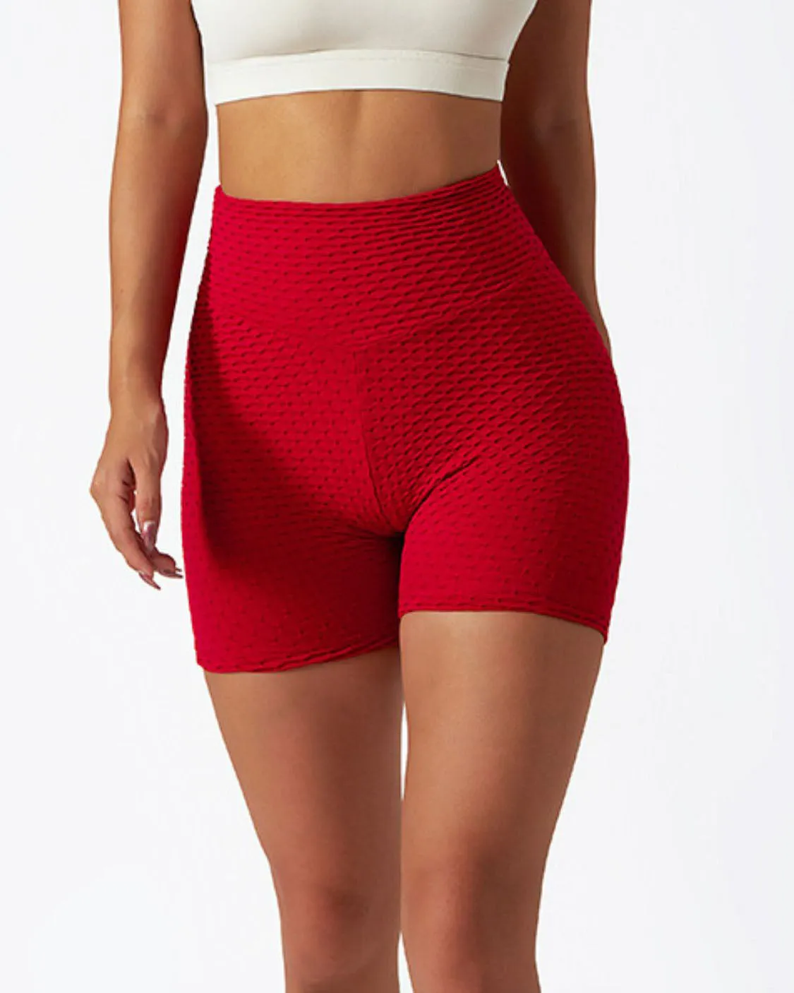 Shorts de ciclista de tiro alto con textura