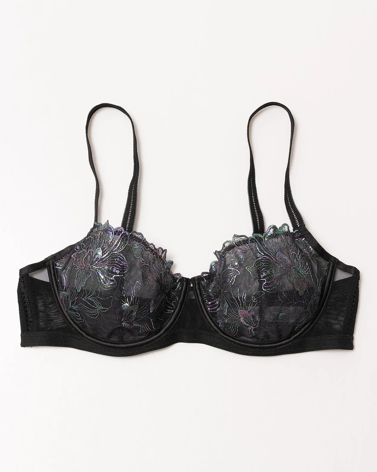 Sujetador semitransparente balconette de encaje