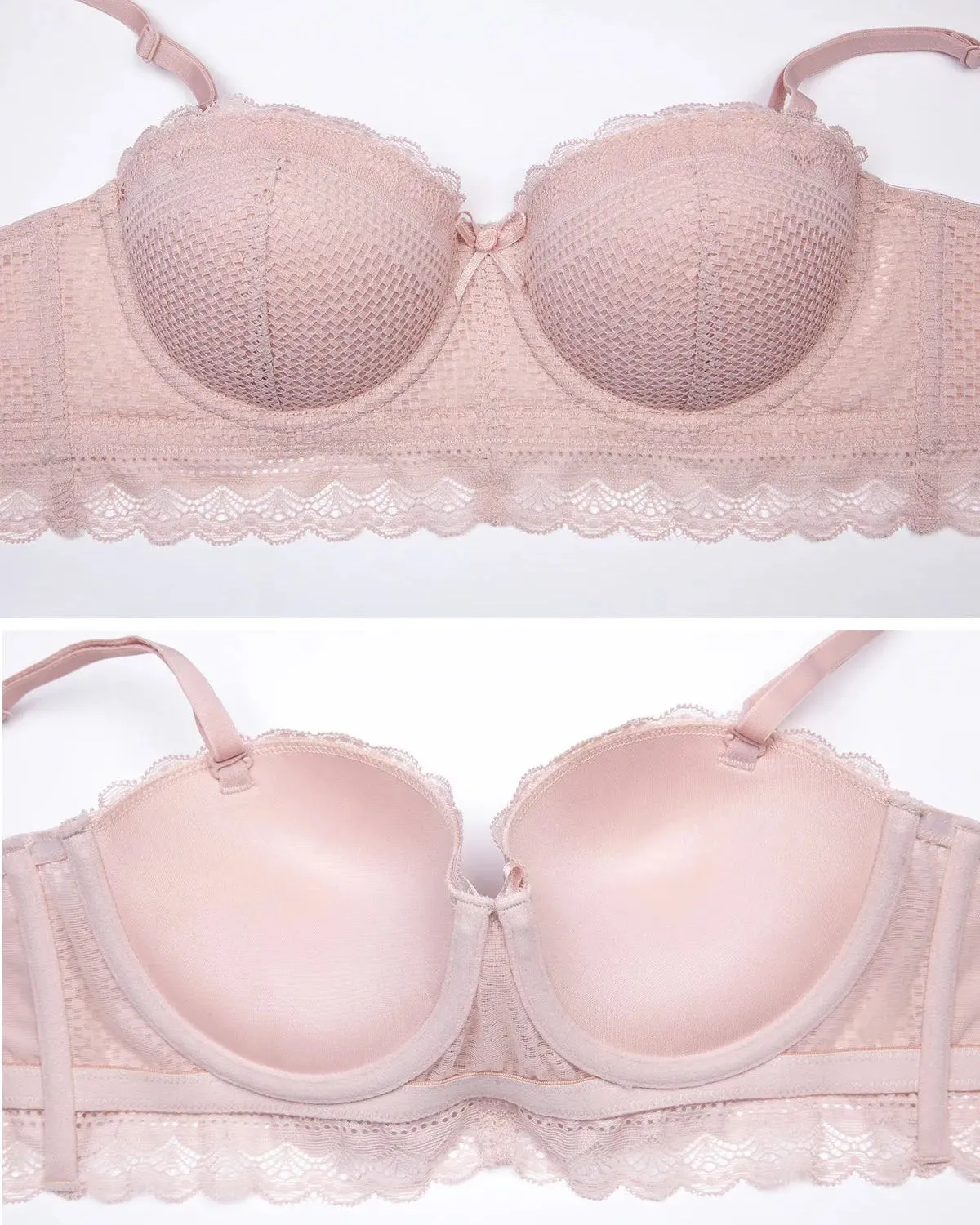 Nuevos conjuntos de sujetadores Reúne 1/2 ropa interior de media copa Tirantes desmontables con aros suaves