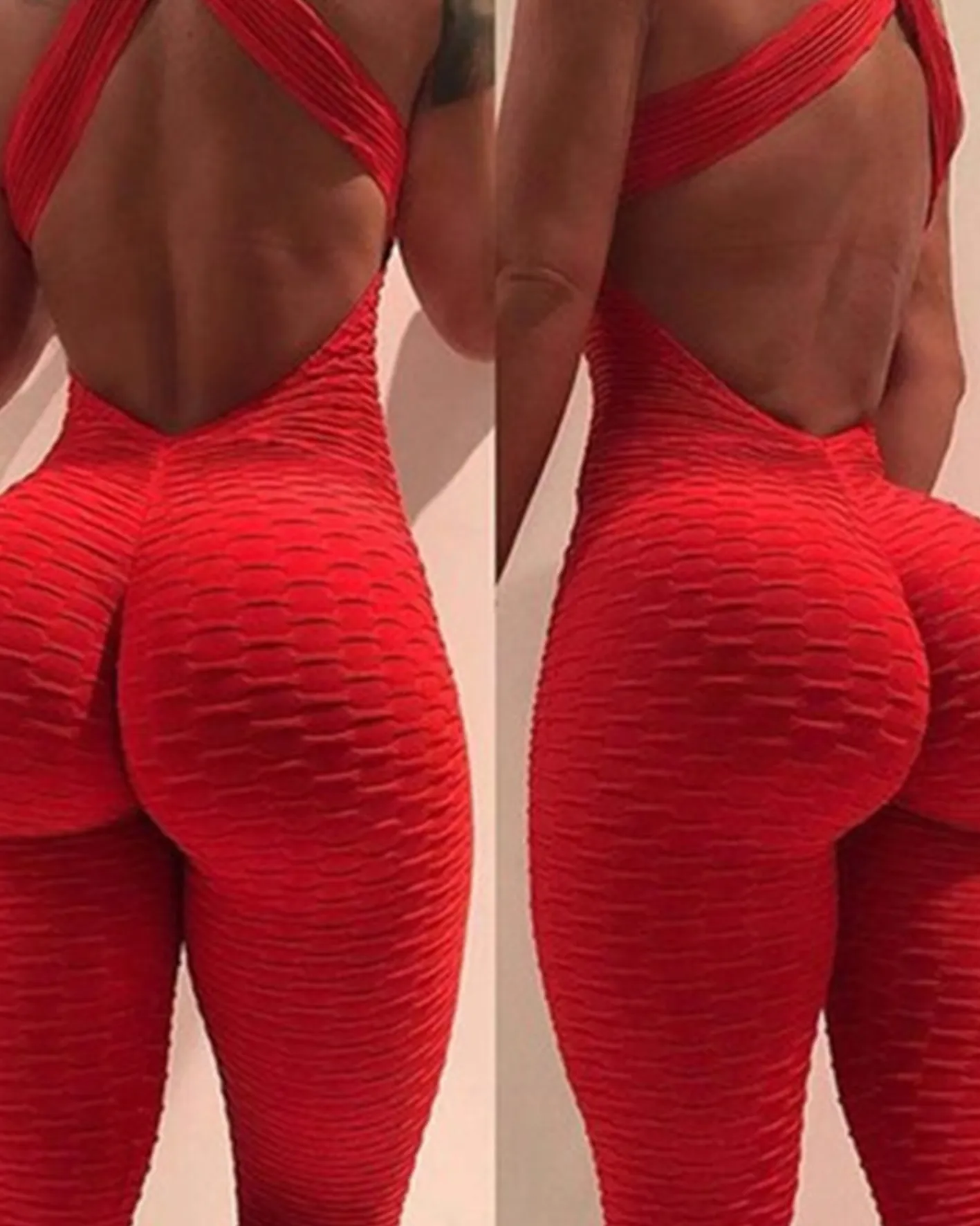 Yoga Onesie Jacquard Bubble Yoga Pants Hip Lift High Waist