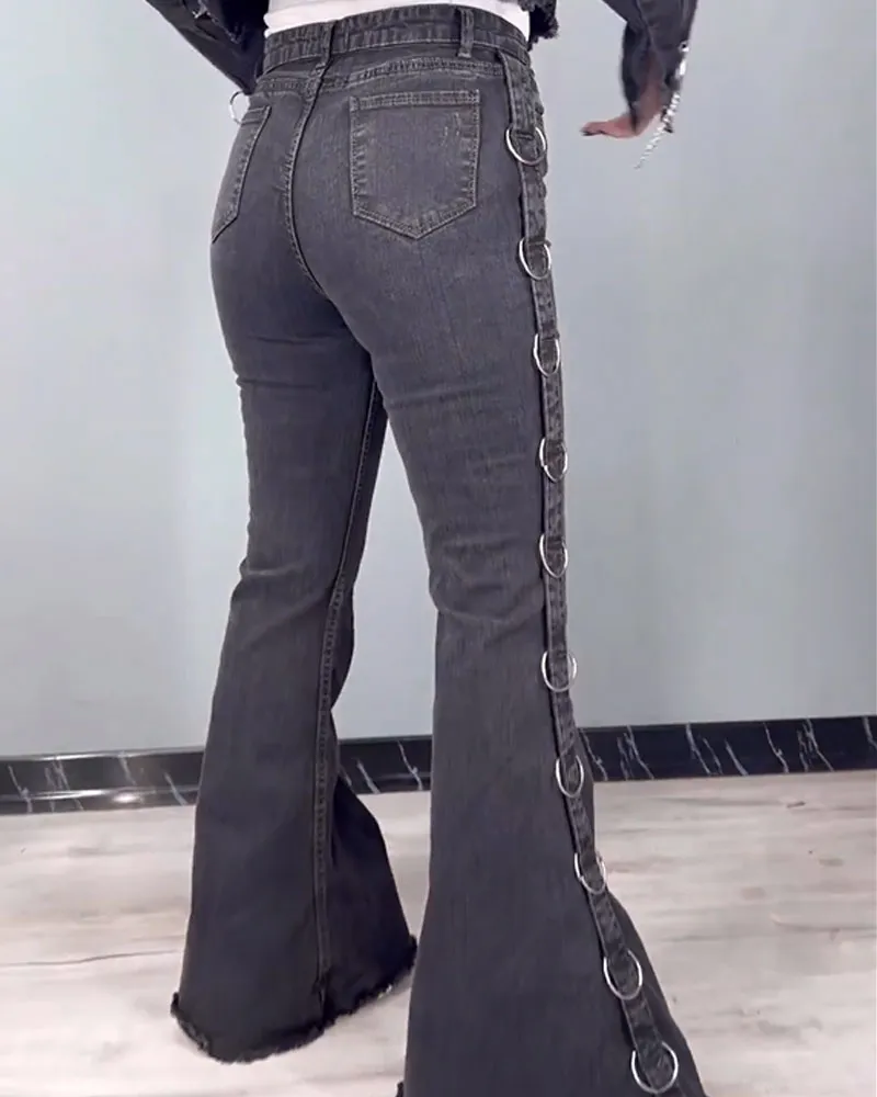 Women's Side Pull Up Stylish Flare Pants (Pre-Sale)