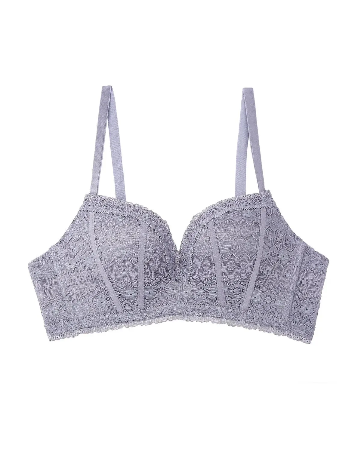 Nuevo Conjunto de ropa interior de encaje fino sin anillo de acero Relación lateral alta