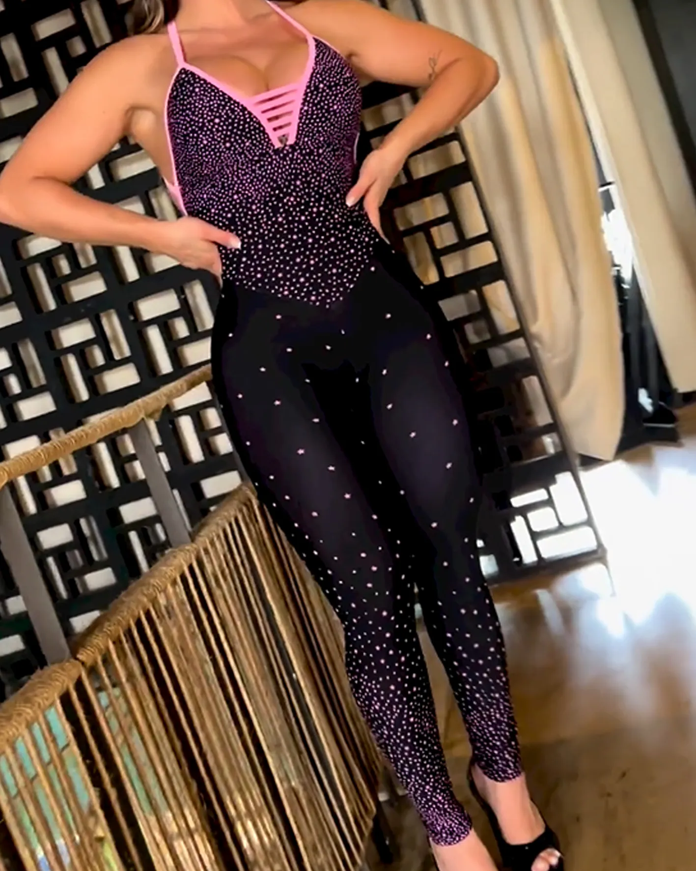 Pink star yoga onesie（Pre-Sale）