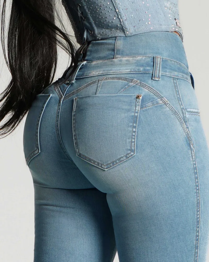 High-Waisted, Back-Zip Skinny Jeans (Pre-Sale)