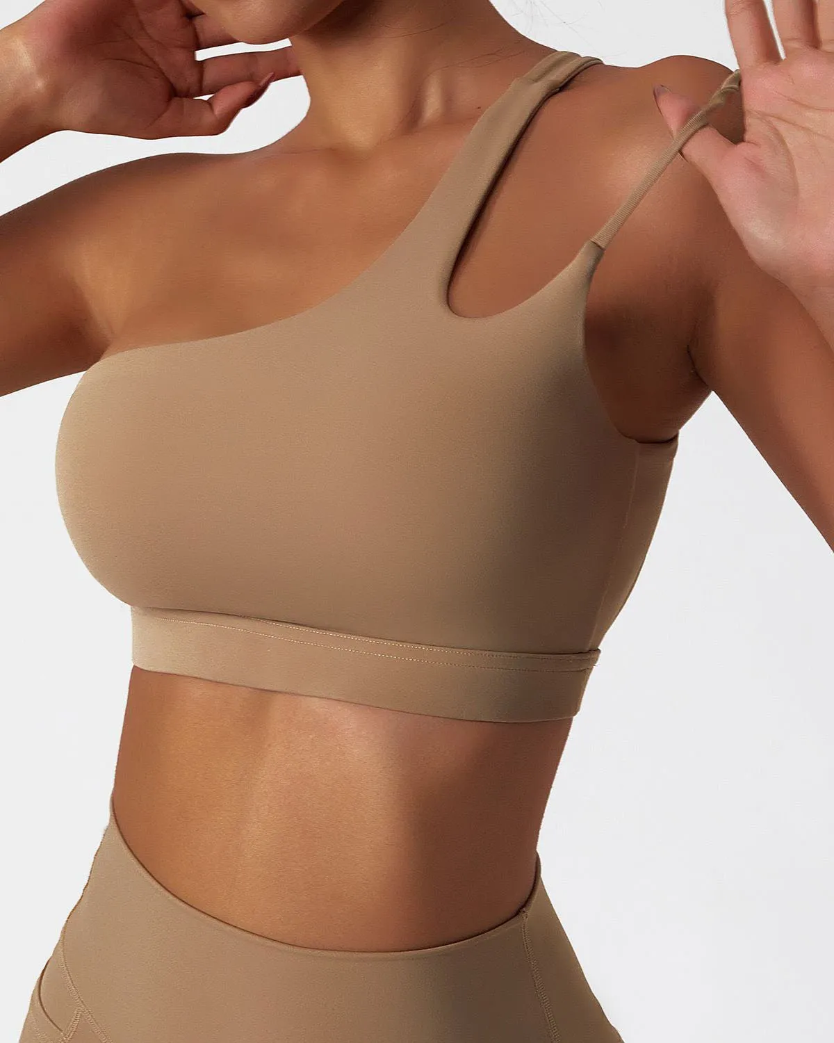 One Shoulder Asymmetrical Yoga Bra