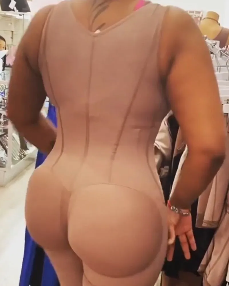 Fajas para mujeres control de barriga gancho y cierre de ojos body de soporte de senos ajustable bodyshaper