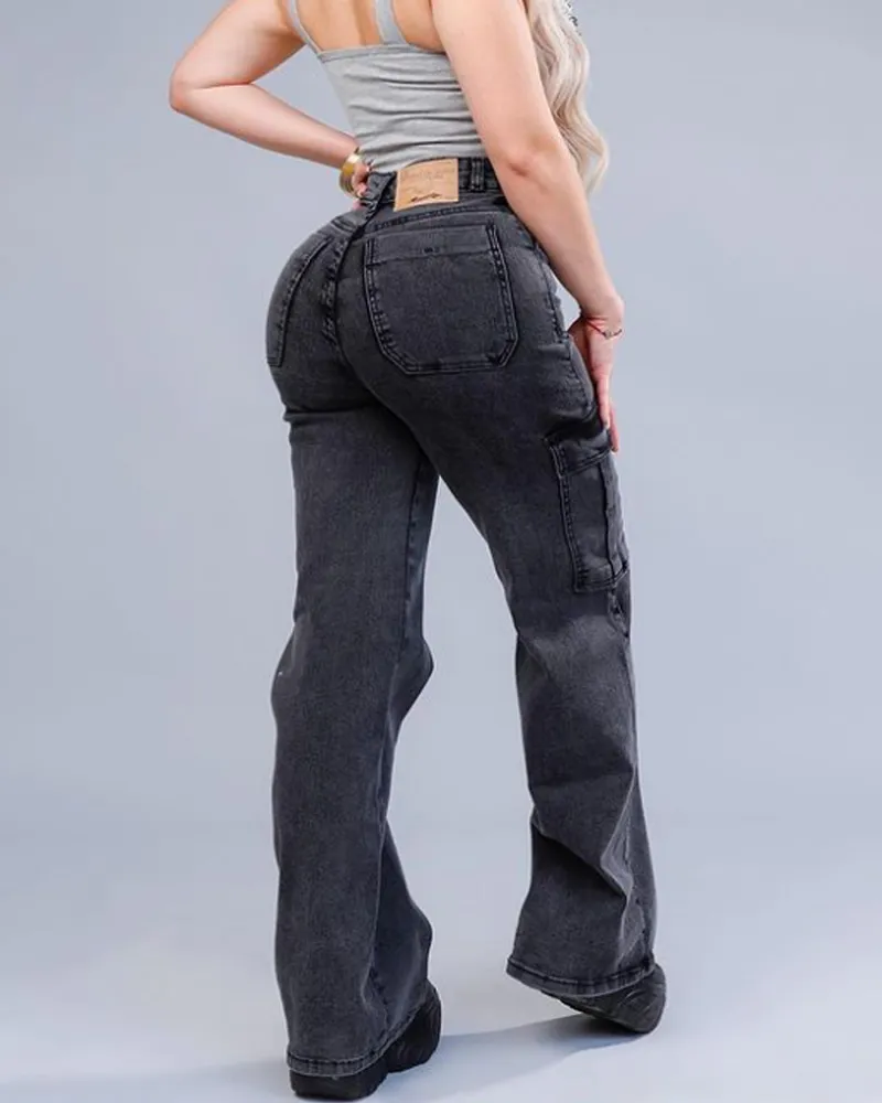 Cargo Style Jeans With Large Pockets (Pre-Sale)
