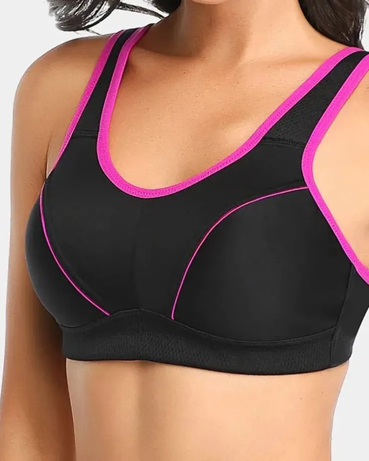 Sujetador deportivo sin relleno High Support - Negro