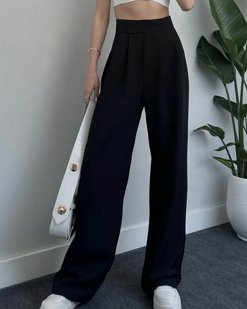Wide Leg Pants With Velcro Belt (Pre-Sale)