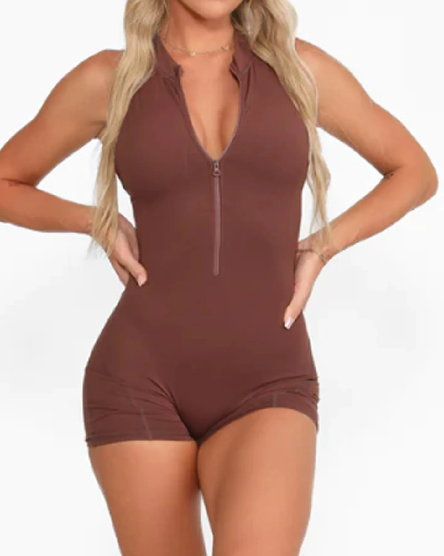 Stretch Front Zip Yoga Jumpsuit（Pre-Sale）