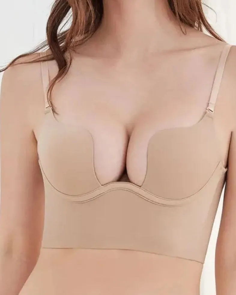 Liftup Low Back Plunge Bra Sujetador con relleno ligero que realza el escote Ropa interior