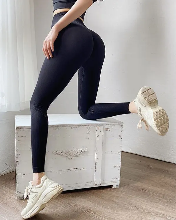 Leggings de yoga de secado rápido de cintura alta para mujer