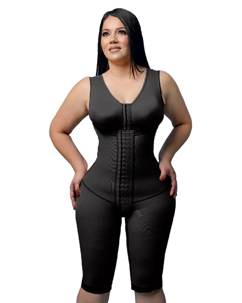 Fajas de compresión para mujer faja hasta la rodilla con sujetador adelgazante body