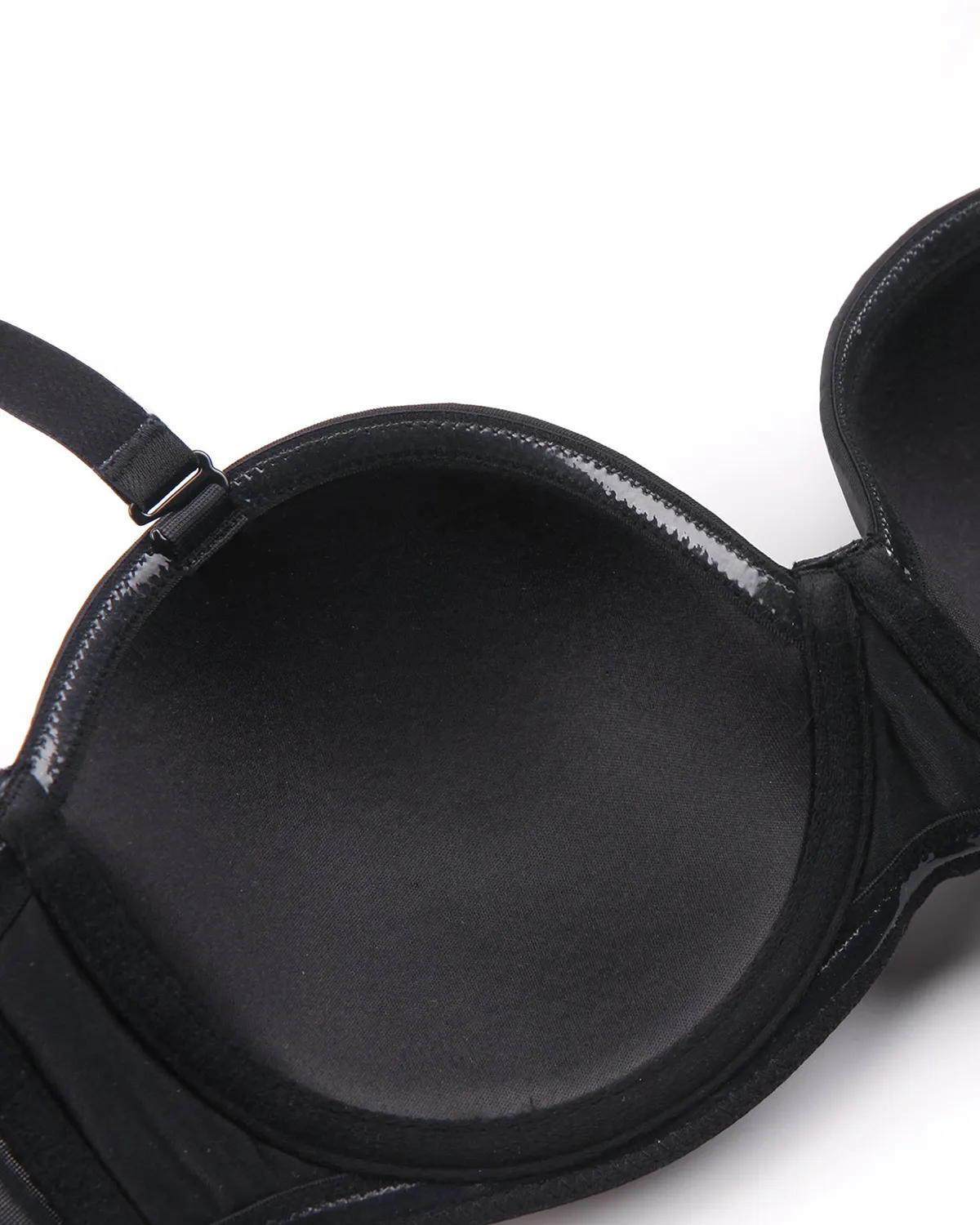 Sujetador de contorno multiposición sin tirantes con aros de figura completa, negro