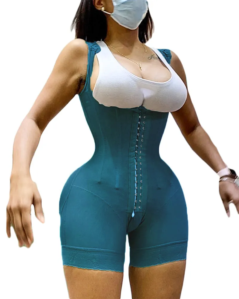 Fajas para mujer cierre de ojo y gancho control de barriga entrepierna ajustable busto abierto body