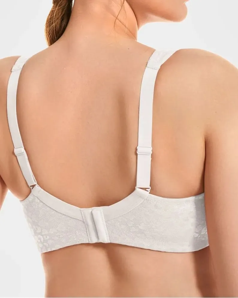Sujetador reductor sin relleno de cobertura completa para busto grande Blanco