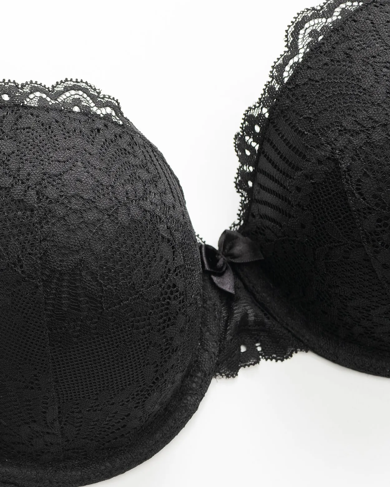 Sujetador push up de encaje con aros y cobertura total de talla grande