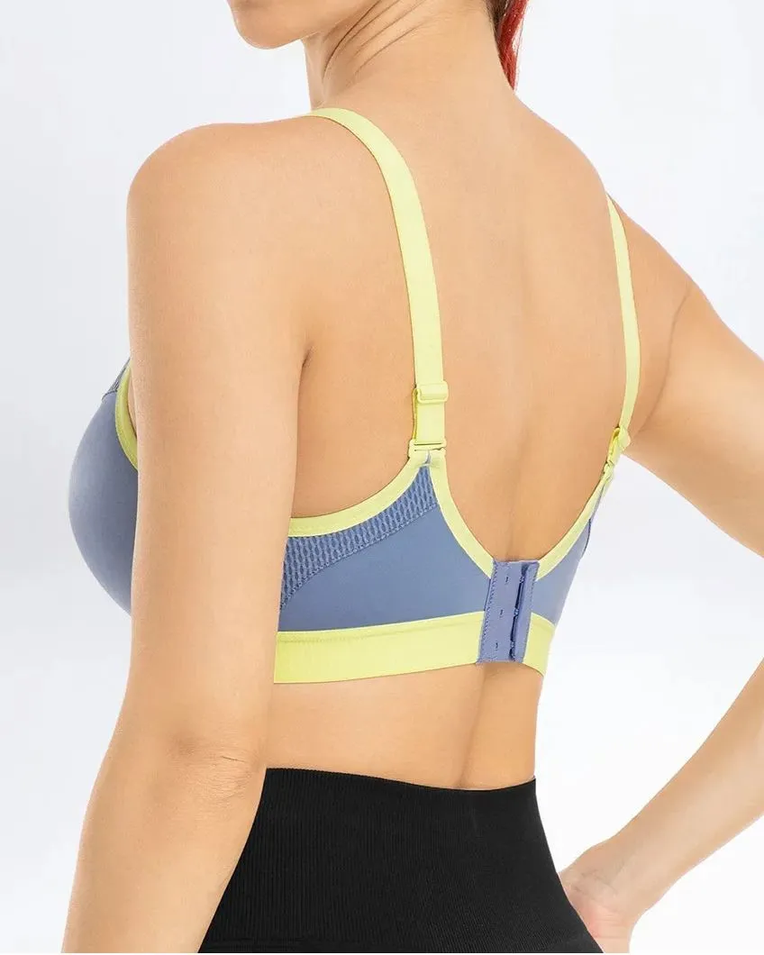 Sujetador de entrenamiento para correr con cuello en V y figura completa