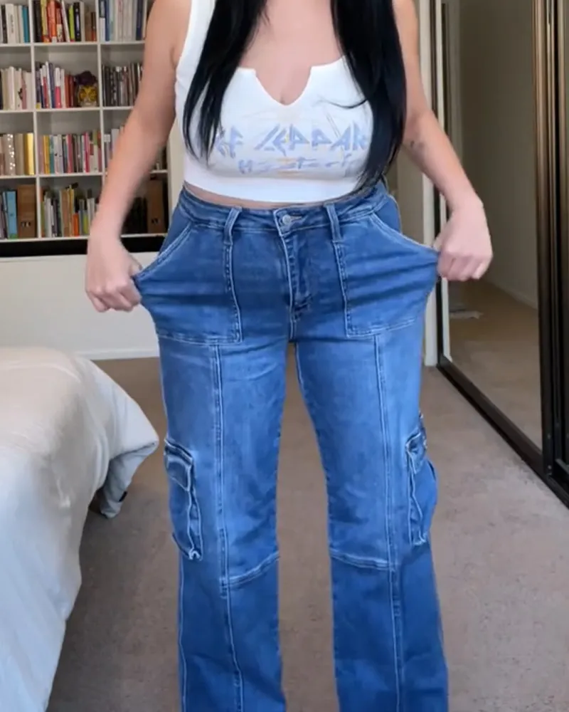 Multi-Pocket, Multi-Split Jeans (Pre-Sale)