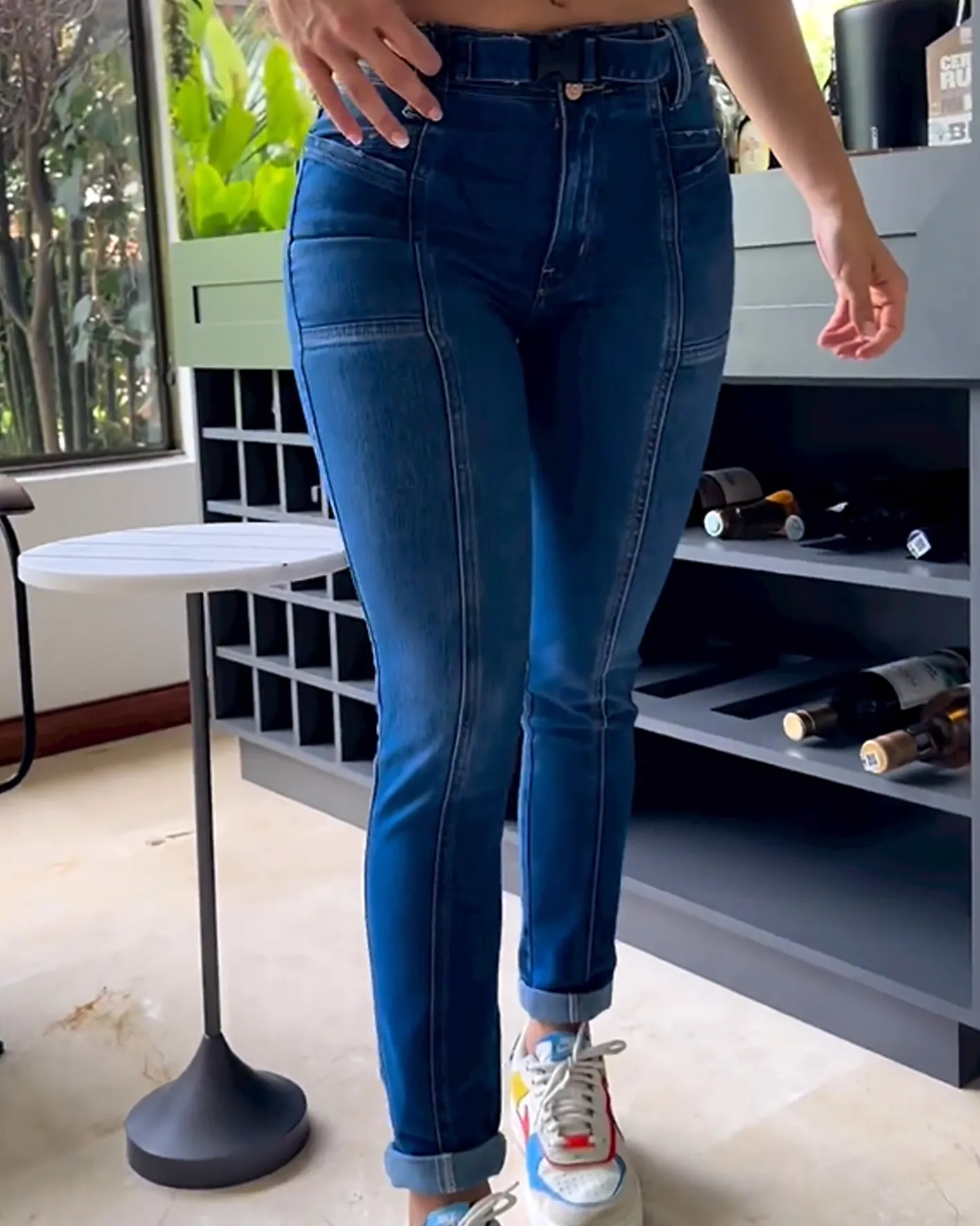 Women's Skinny Belted Jeans (Pre-Sale)