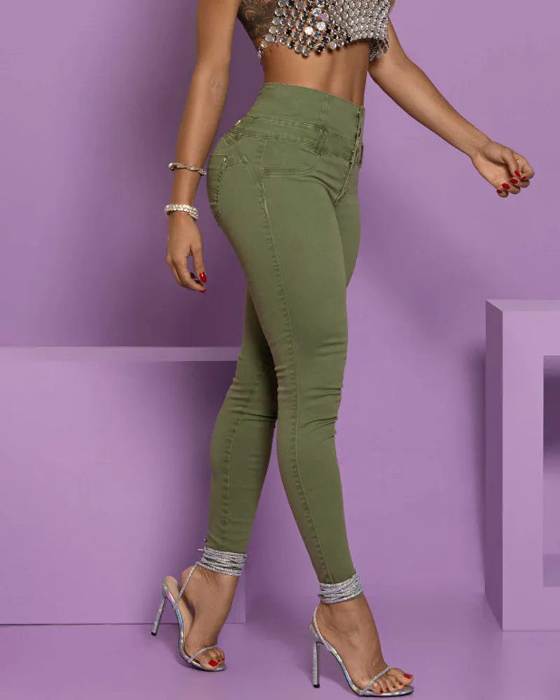 High-Waisted, Back-Zip Skinny Jeans (Pre-Sale)