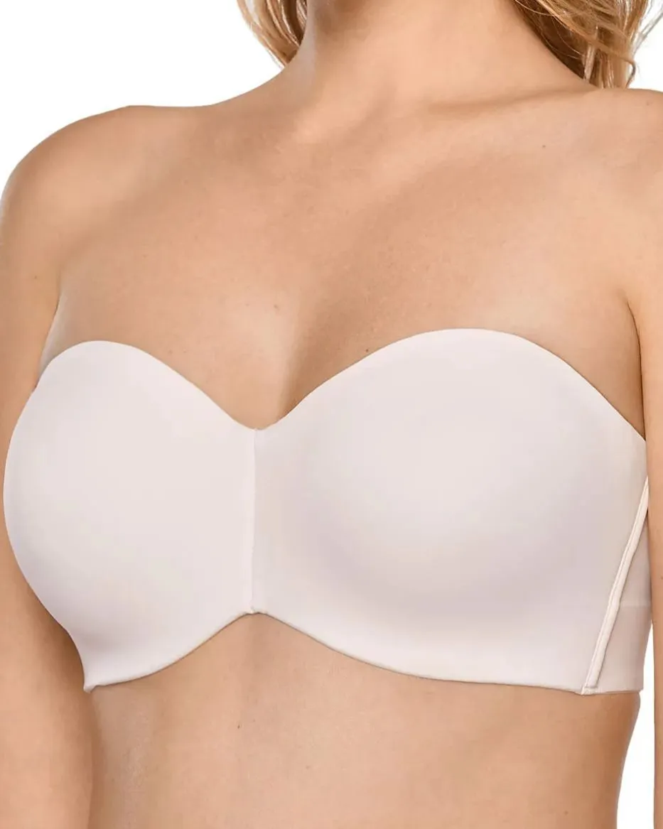 Women's Strapless Bra Plunge Push Up for Big Busted Seamless Slightly Lined Support Lift Plus Size Invisible