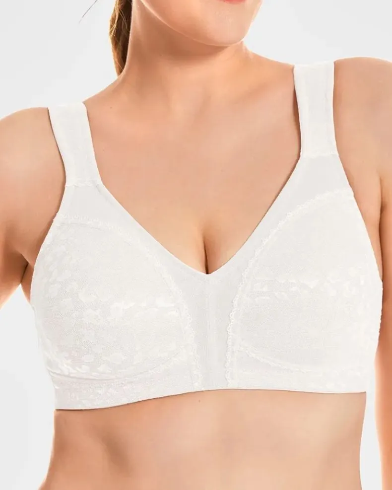 Sujetador reductor sin relleno de cobertura completa para busto grande Blanco