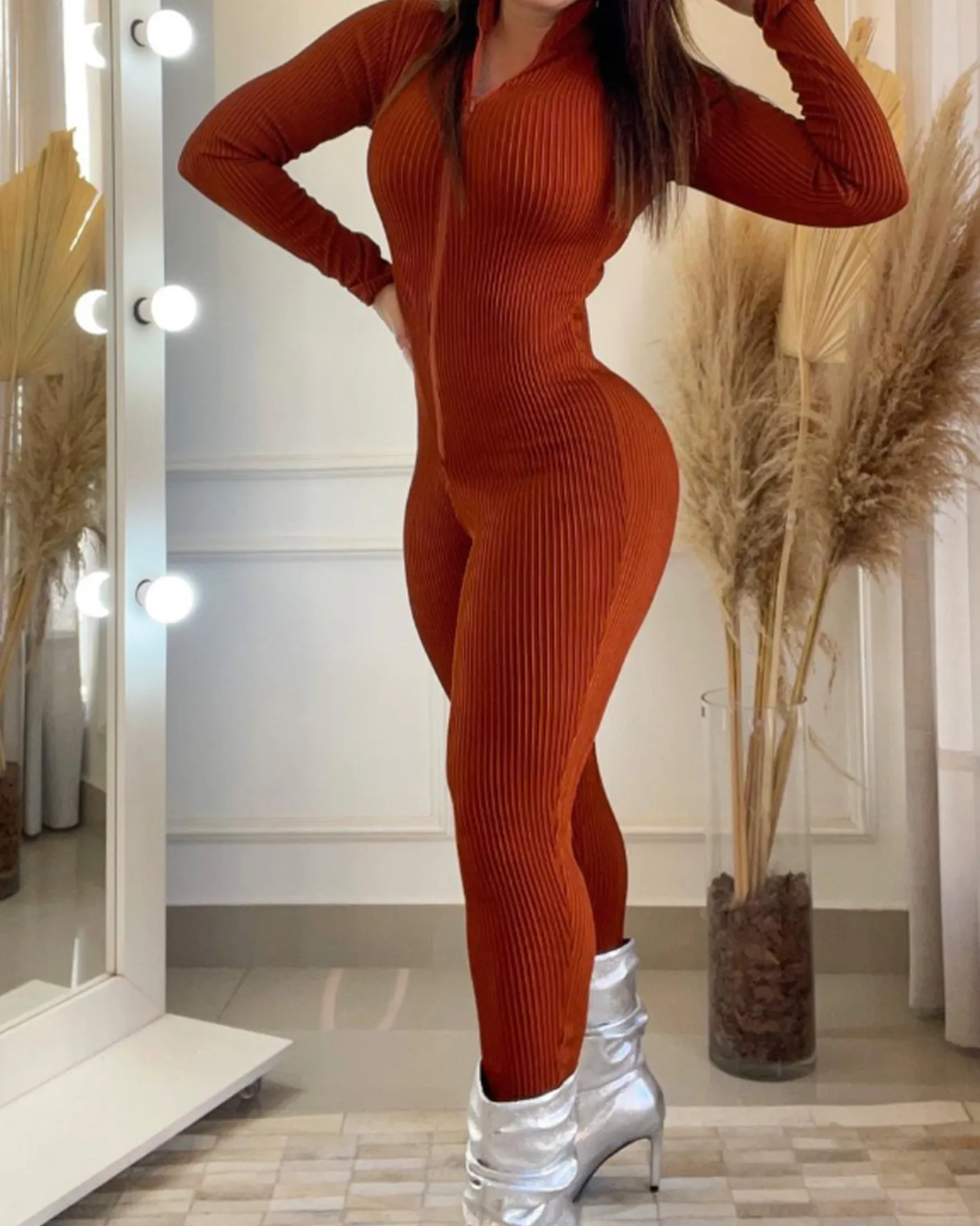 Textured Textured Jumpsuit（Pre-Sale）