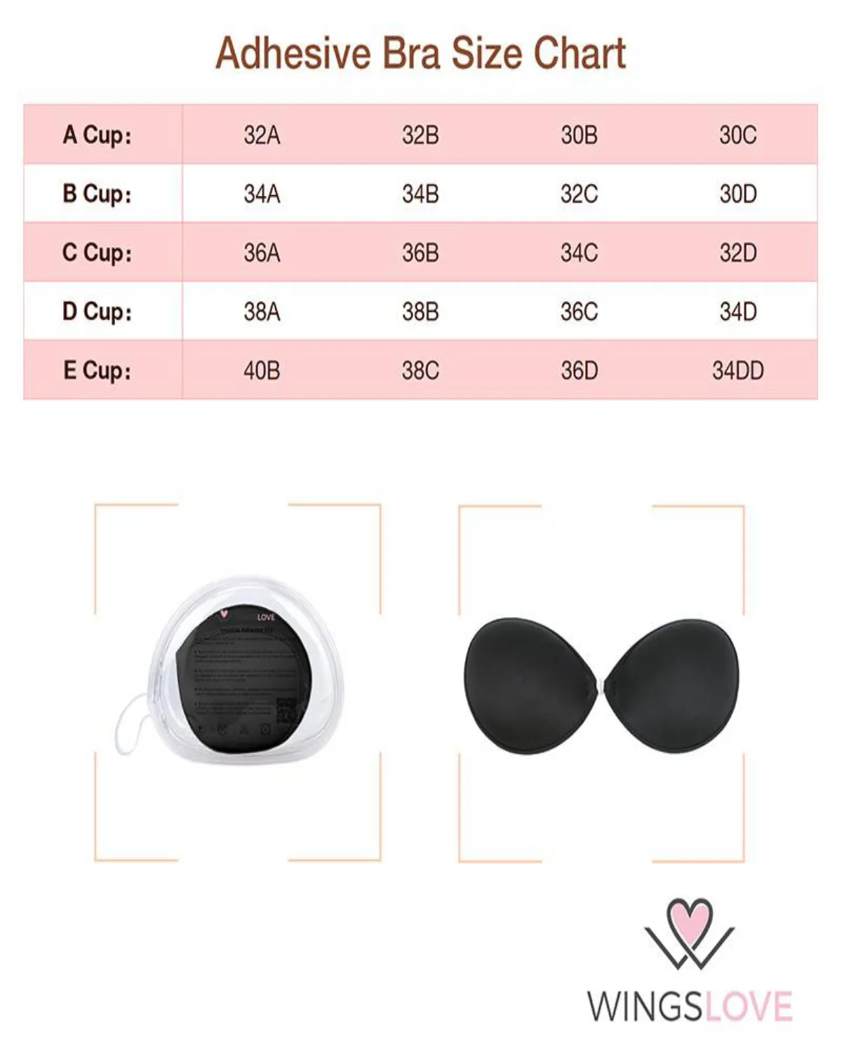 Sujetador autoadhesivo de silicona reutilizable push-up