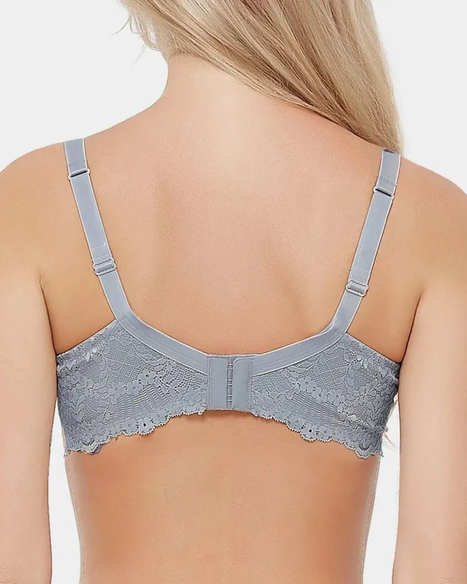 Sujetador push up de encaje con aros y cobertura total de talla grande