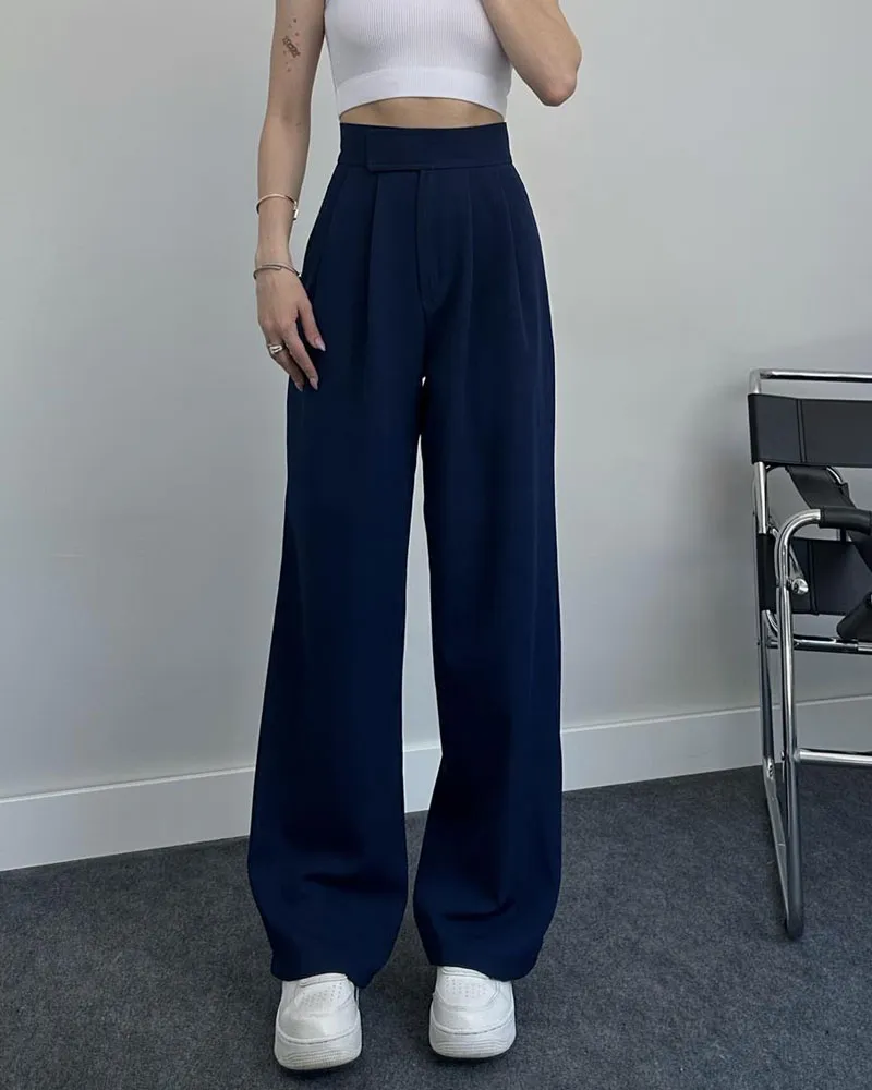 Wide Leg Pants With Velcro Belt (Pre-Sale)