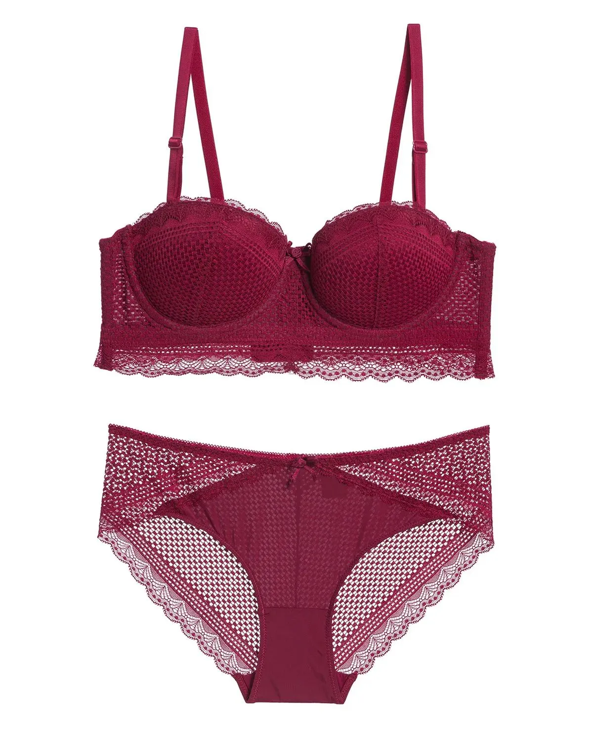 Nuevos conjuntos de sujetadores Reúne 1/2 ropa interior de media copa Tirantes desmontables con aros suaves