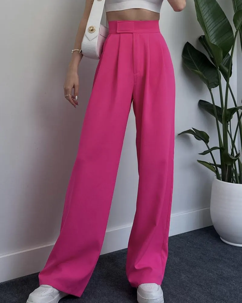 Wide Leg Pants With Velcro Belt (Pre-Sale)
